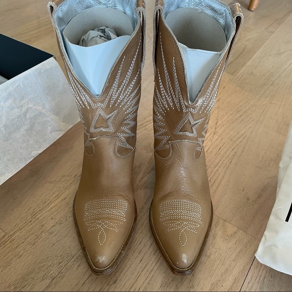 Golden Goose wishstar 50 mm cowboy boots in nude leather - Picture 6 of 14